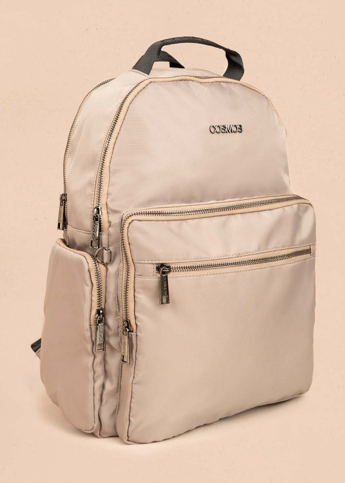 Morral color taupe con bolsillos frontales 106299