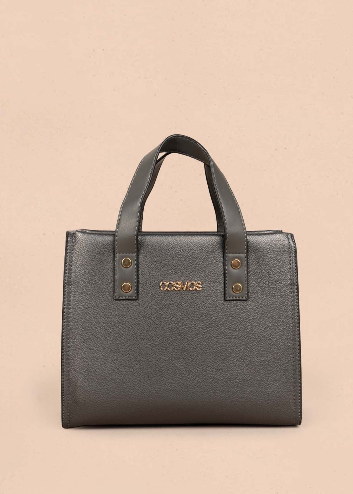 Bolso tipo cartera color plomo 106323