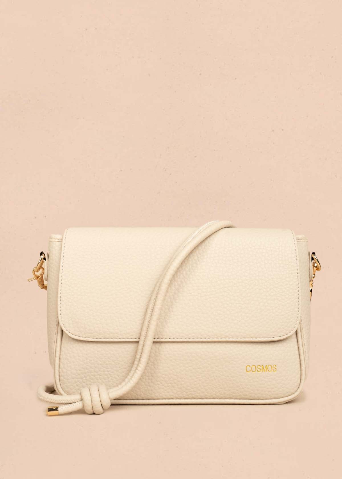 Bolso manos libres color beige texturizado 106325