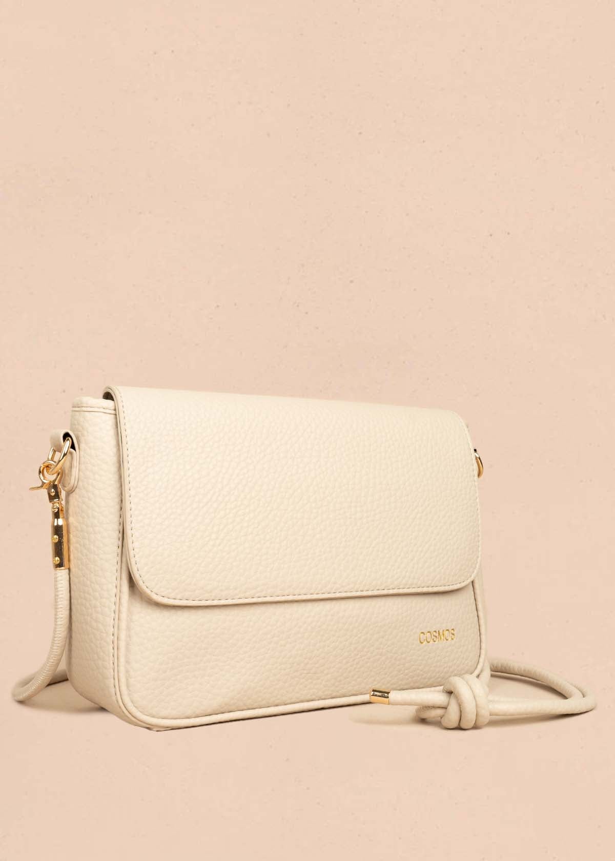 Bolso manos libres color beige texturizado 106325