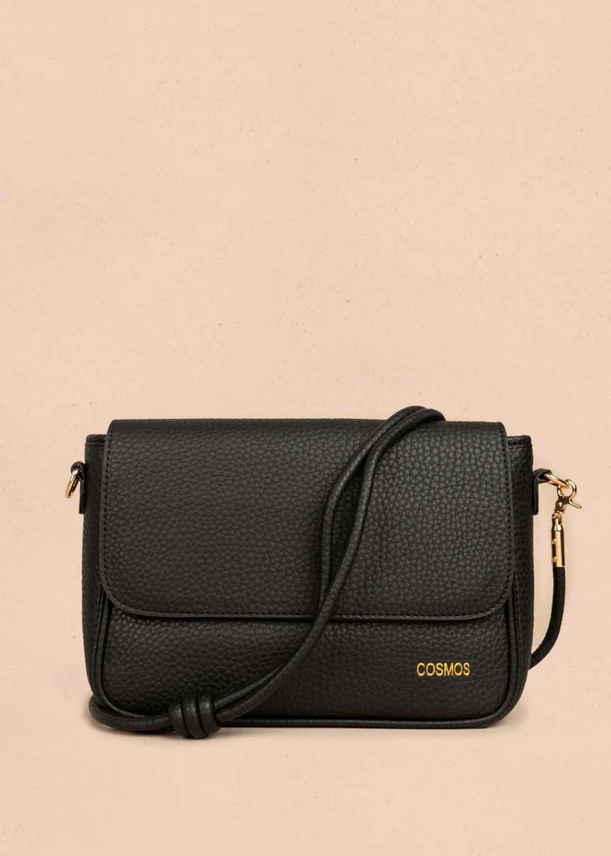 Bolso manos libres color negro texturizado 106325