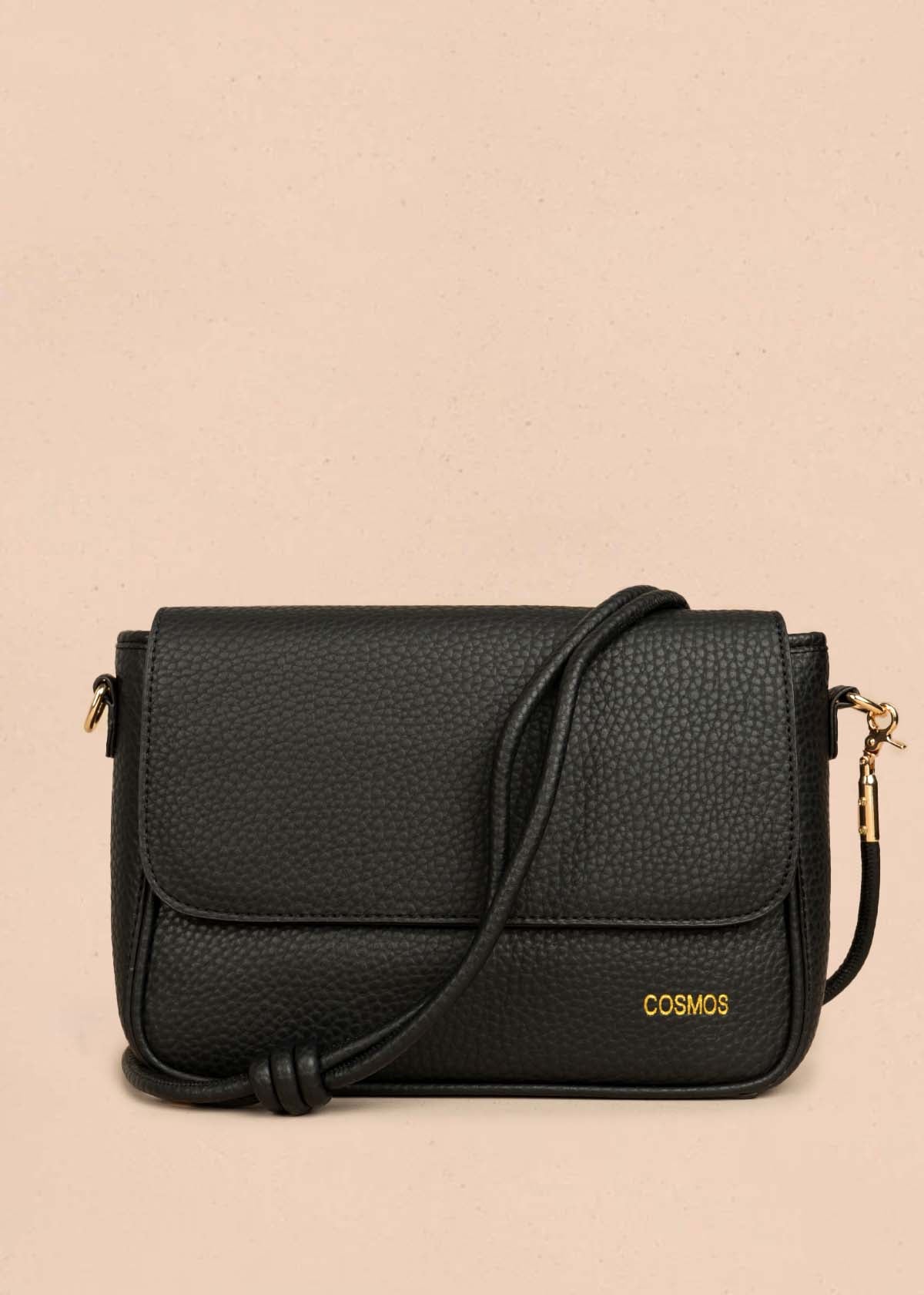 Bolso manos libres color negro texturizado 106325