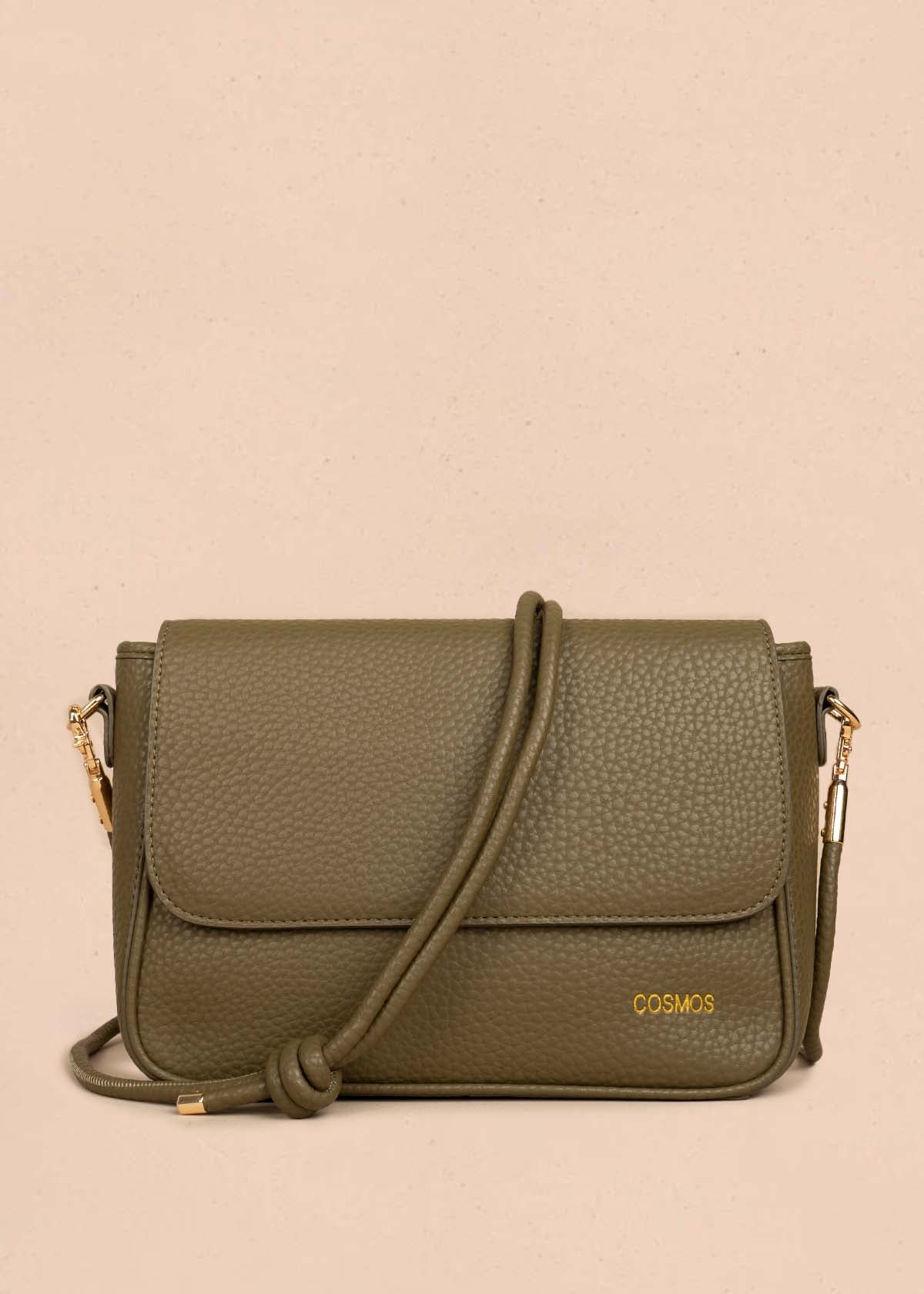 Bolso manos libres color verde texturizado 106325