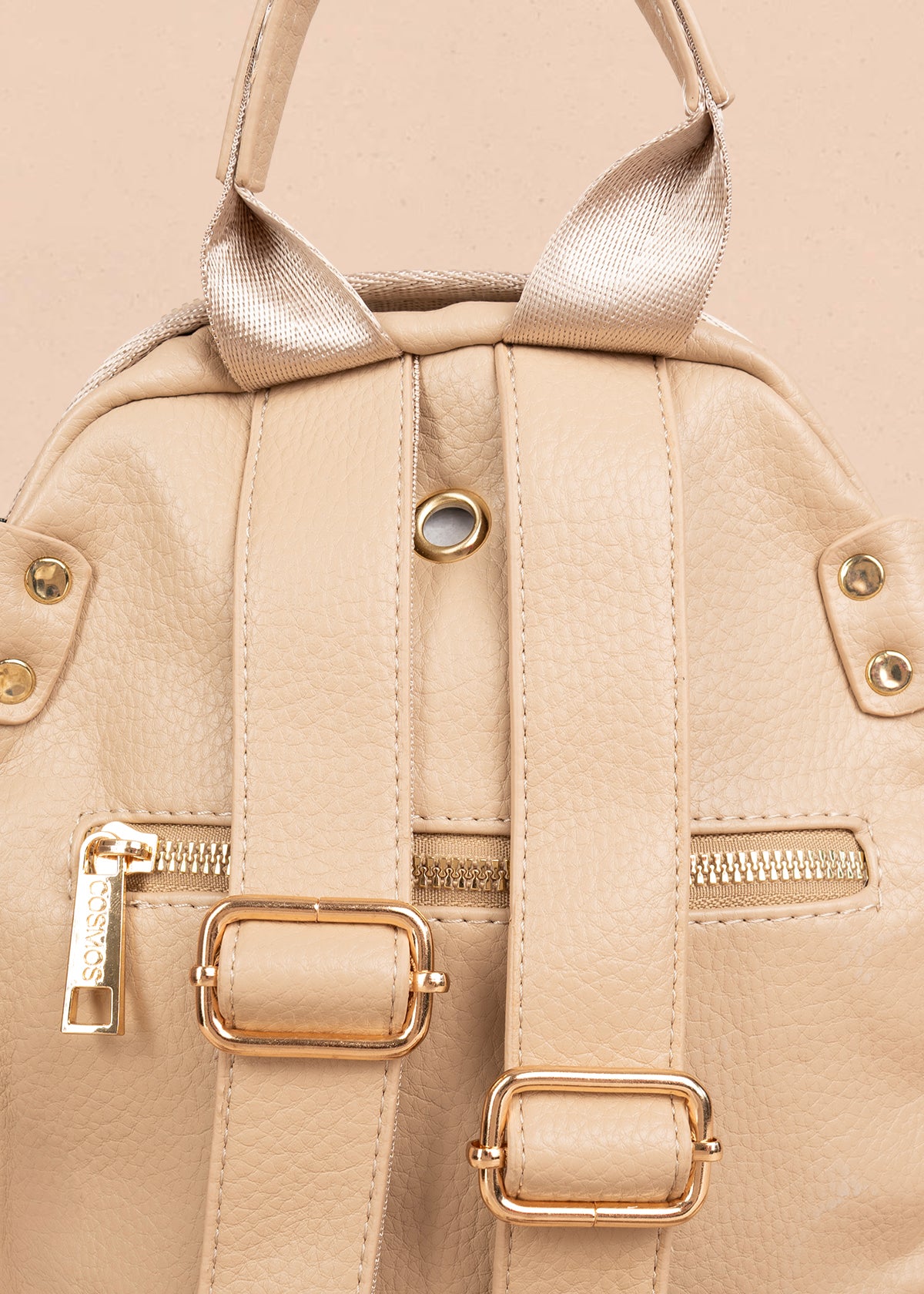 Morral en color arena con detalle de llavero 106326