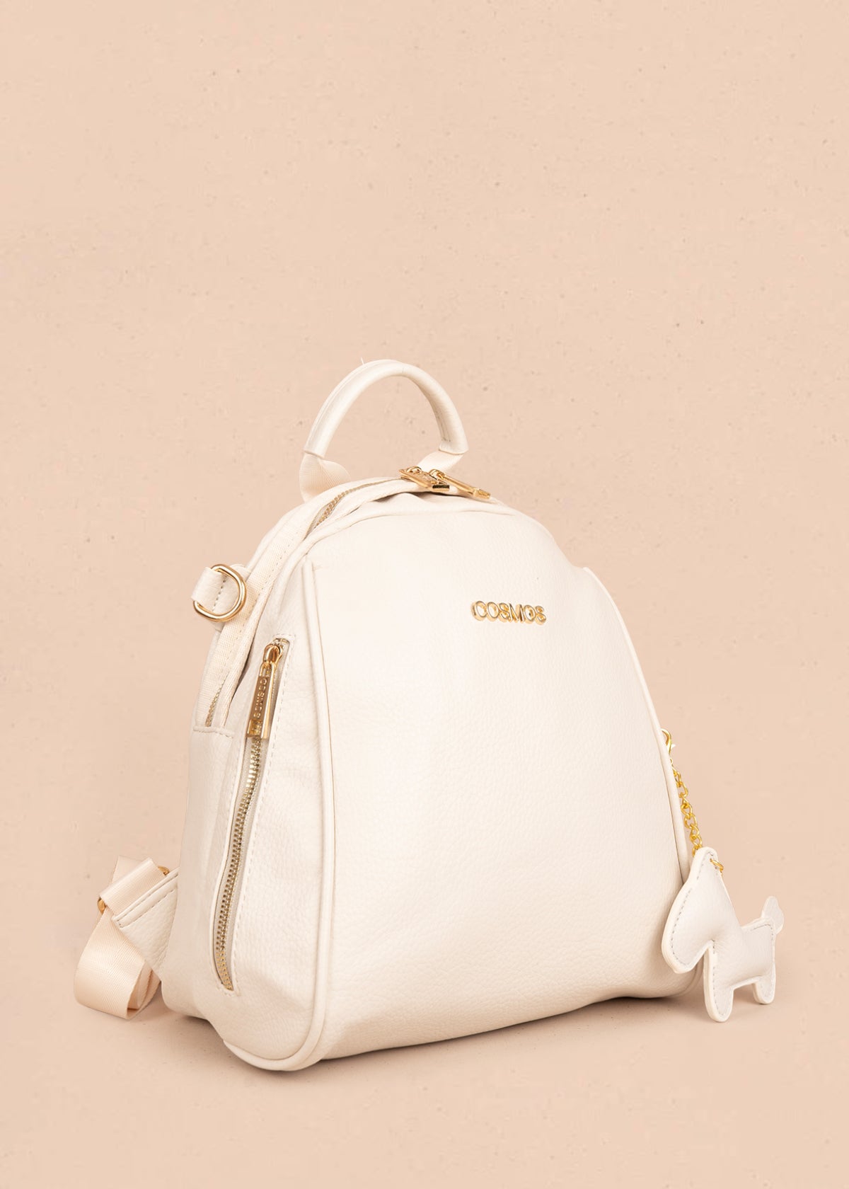 Morral en color crema con detalle de llavero 106326