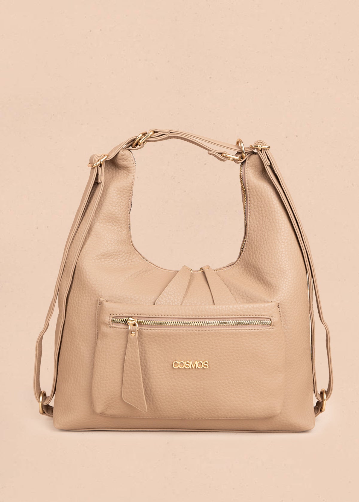 Bolso tipo shopping color moca silueta hobo 106330