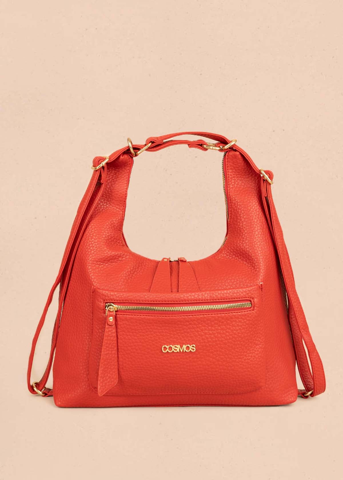 Bolso tipo shopping color rojo silueta hobo 106330