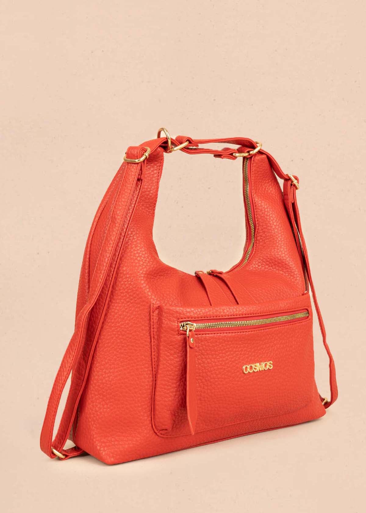 Bolso tipo shopping color rojo silueta hobo 106330