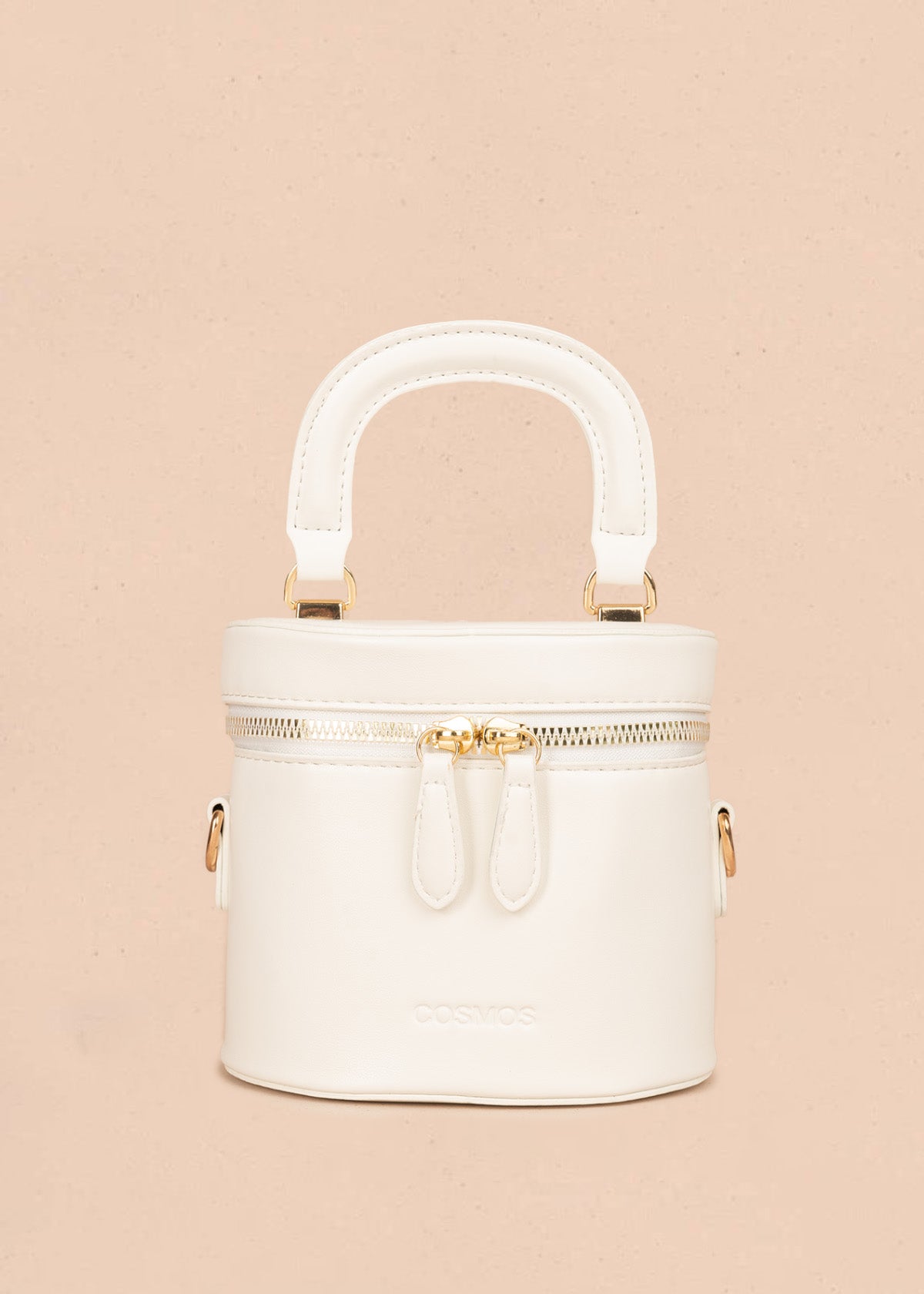 Bolso manos libres color blanco diseño tipo mini baúl 106346