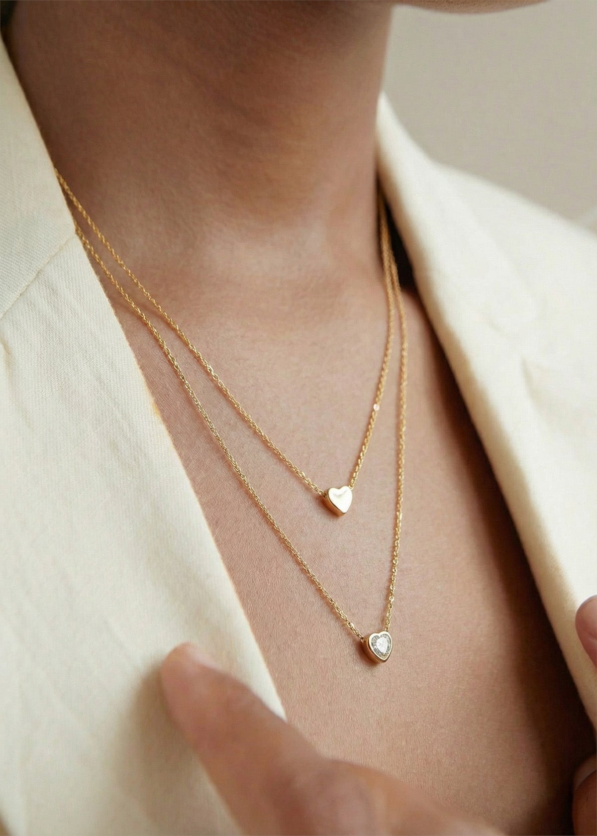 Set collar de corazones + aretes 106352