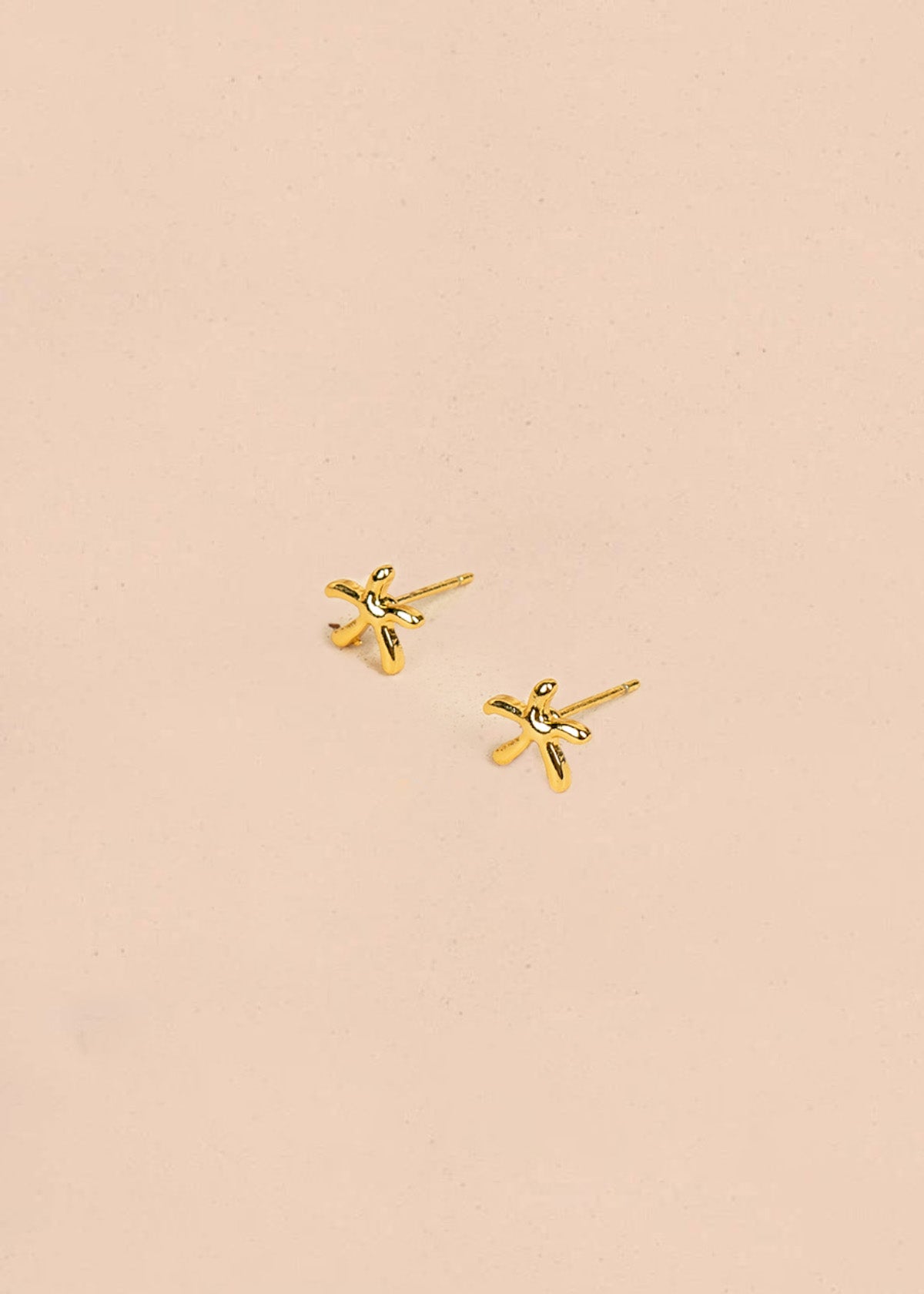 Set x3 aretes color dorado estrella y piedras 106357