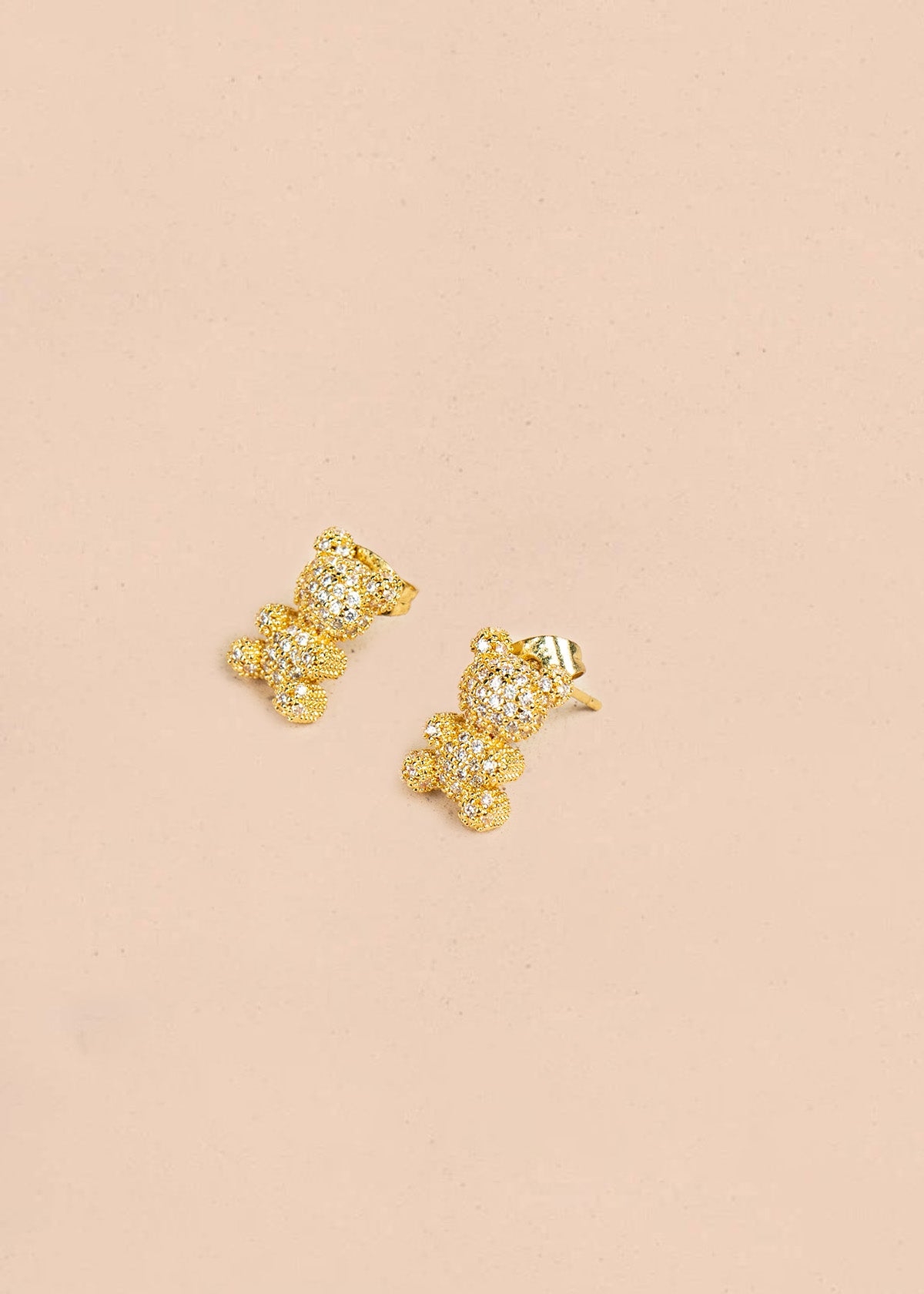 Aretes color dorado en forma de osos 106371