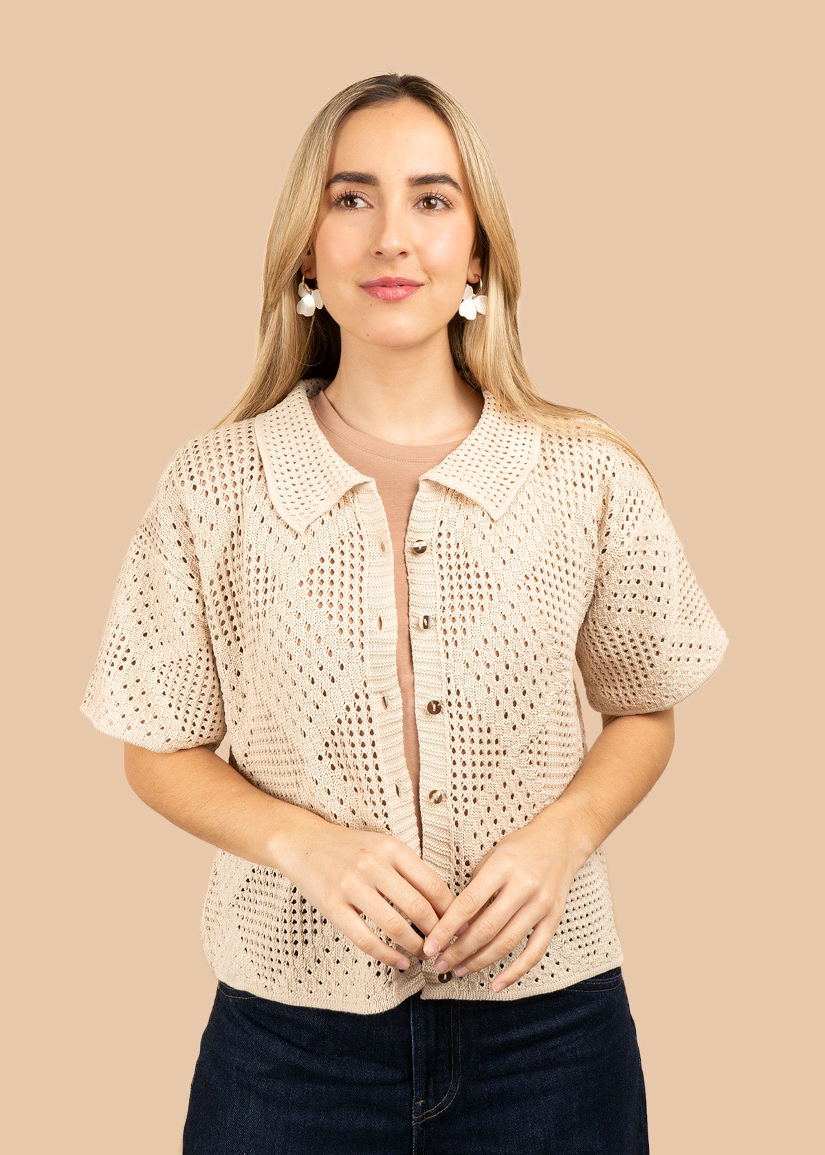 BLUSA TEJIDA BEIGE 106430