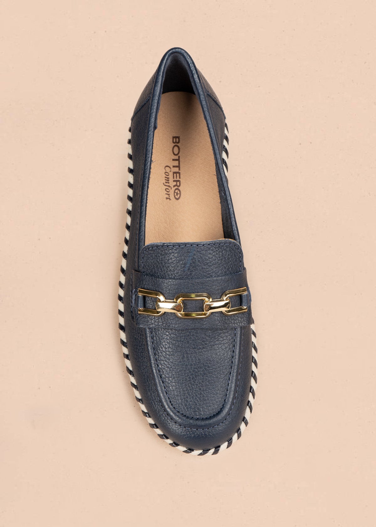 Mocasines de cuero color azul 106569