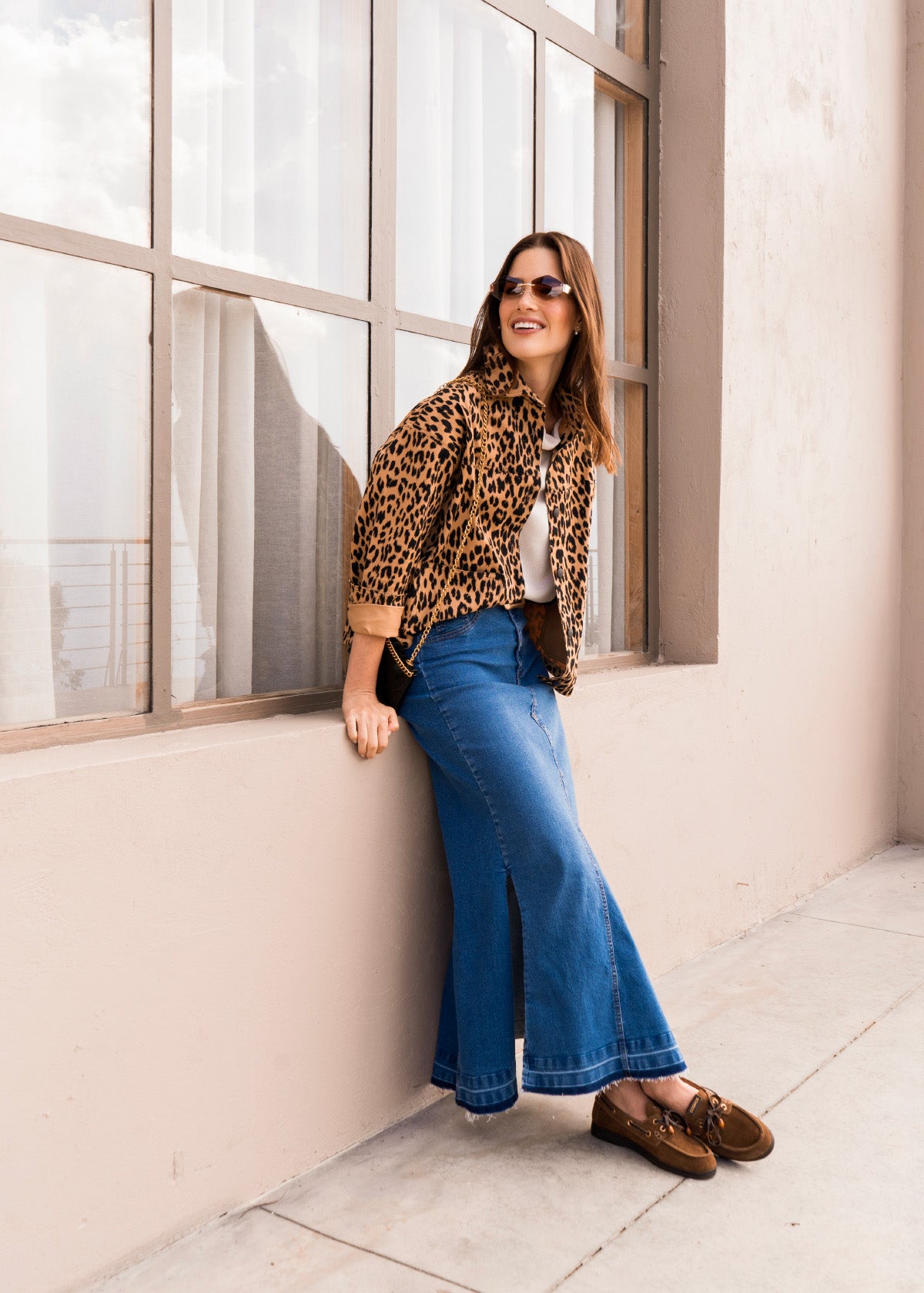 Chaqueta clásica color animal print leopardo con botones 106575