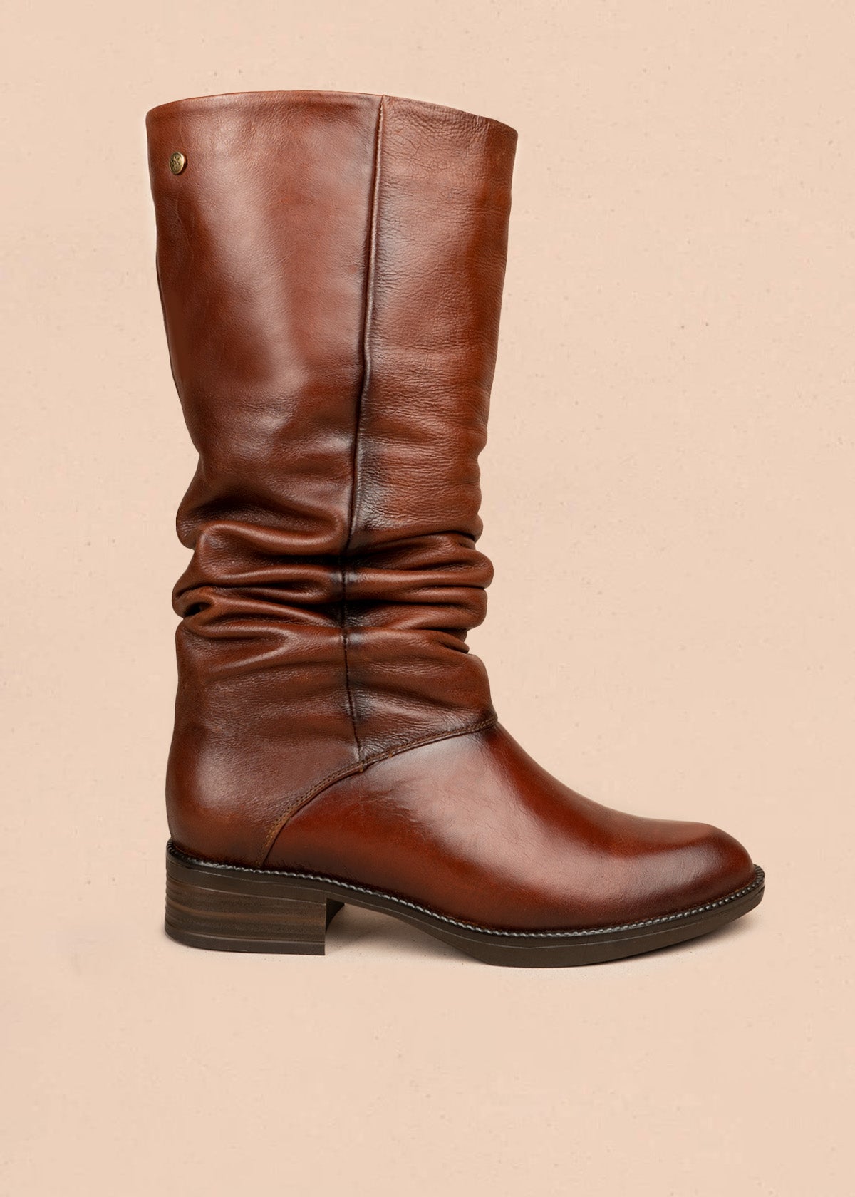 Bota en cuero color miel 106603