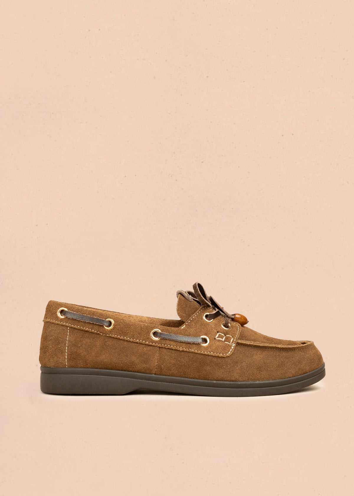 Mocasines de cuero carnaza color miel 106655