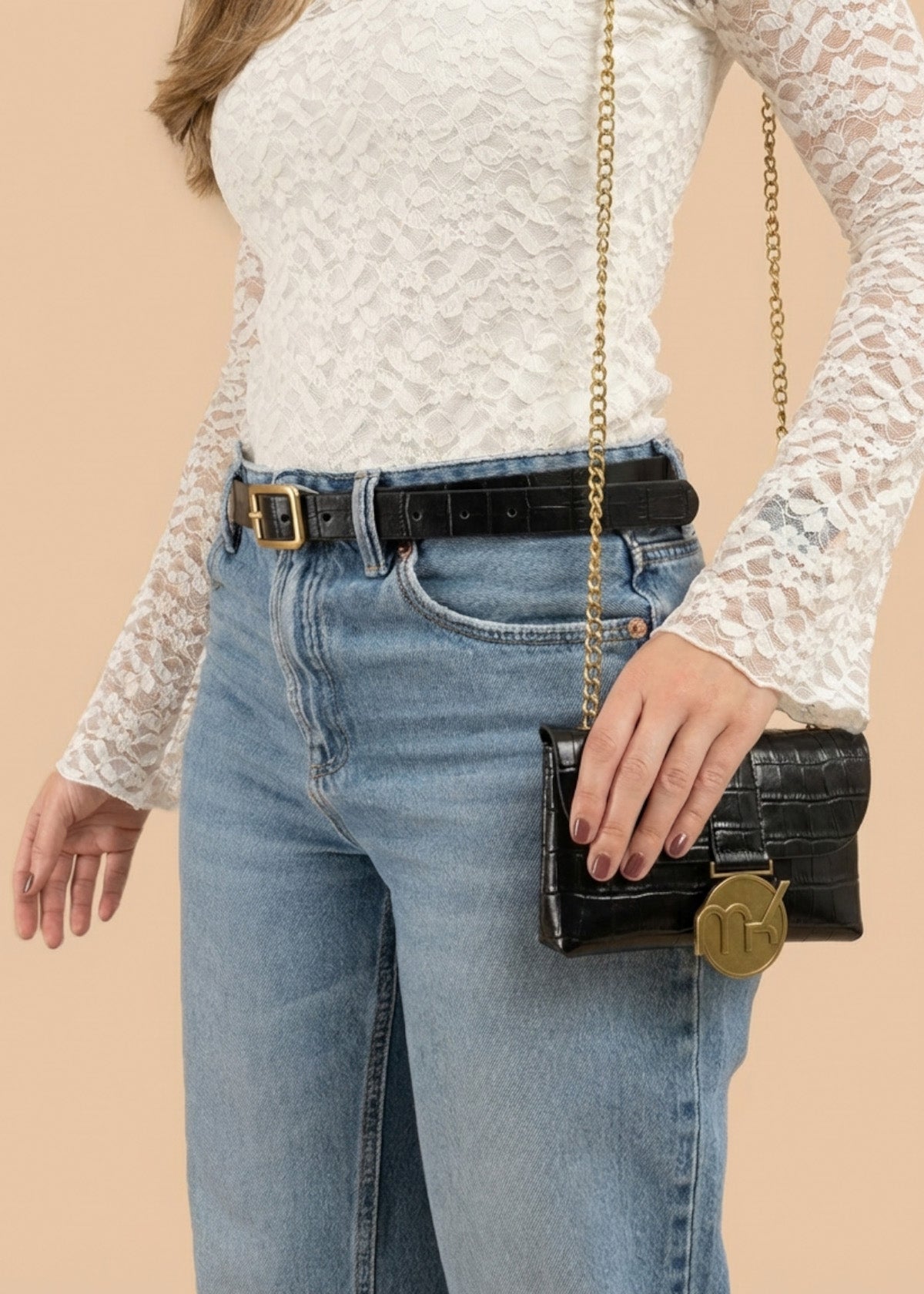 Cinturón color negro con monedero 106676