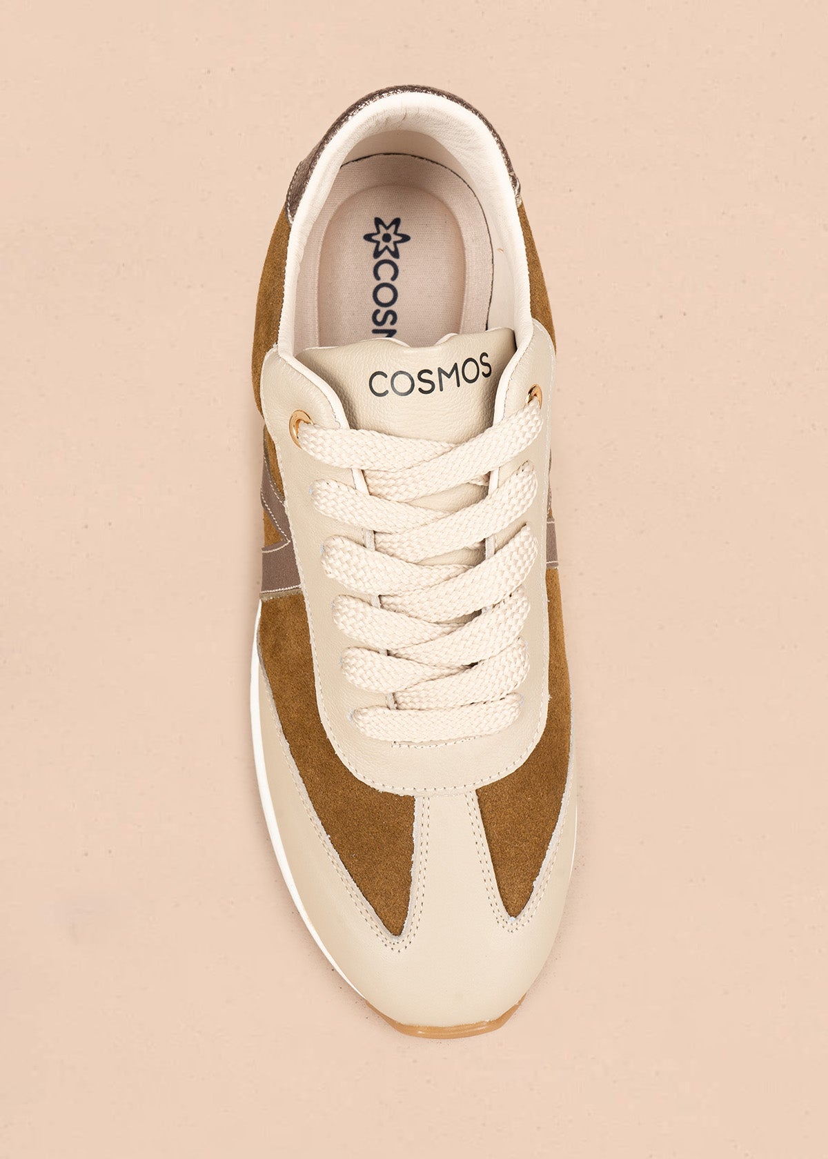 Tenis casuales en cuero color miel 106693