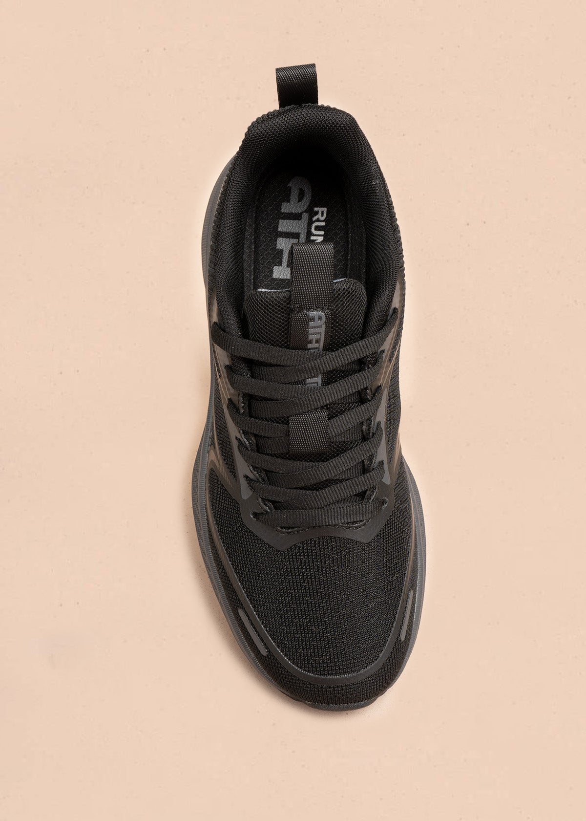 Tenis deportivos negros running con suela gruesa 106774