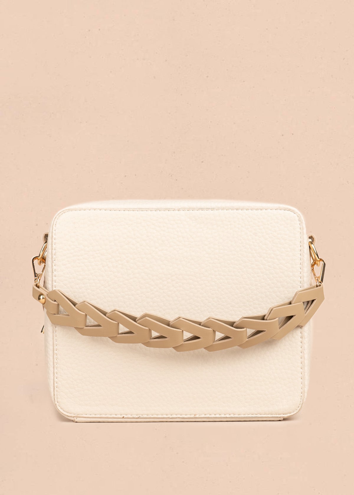 Bolso manos libres color beige texturizado 106787