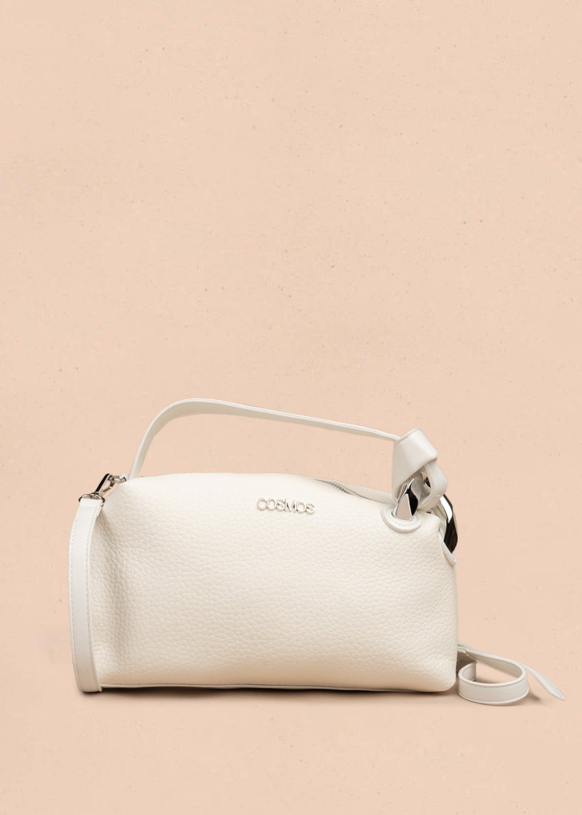 Bolso manos libres color blanco con texturizado 106788
