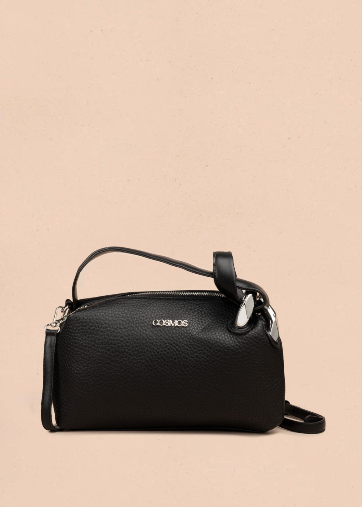Bolso manos libres color negro con texturizado 106788