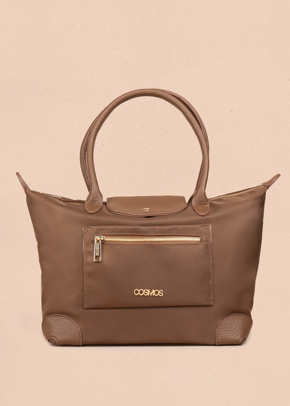 Bolso manos libres tipo shopping color chocolate 106790