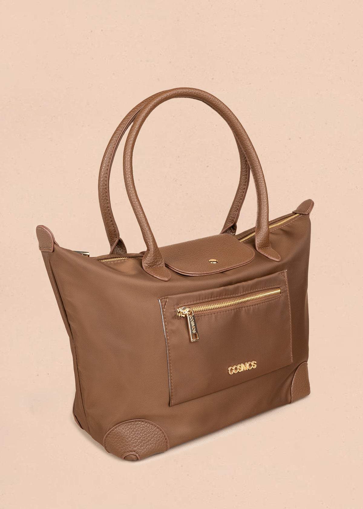 Bolso manos libres tipo shopping color chocolate 106790