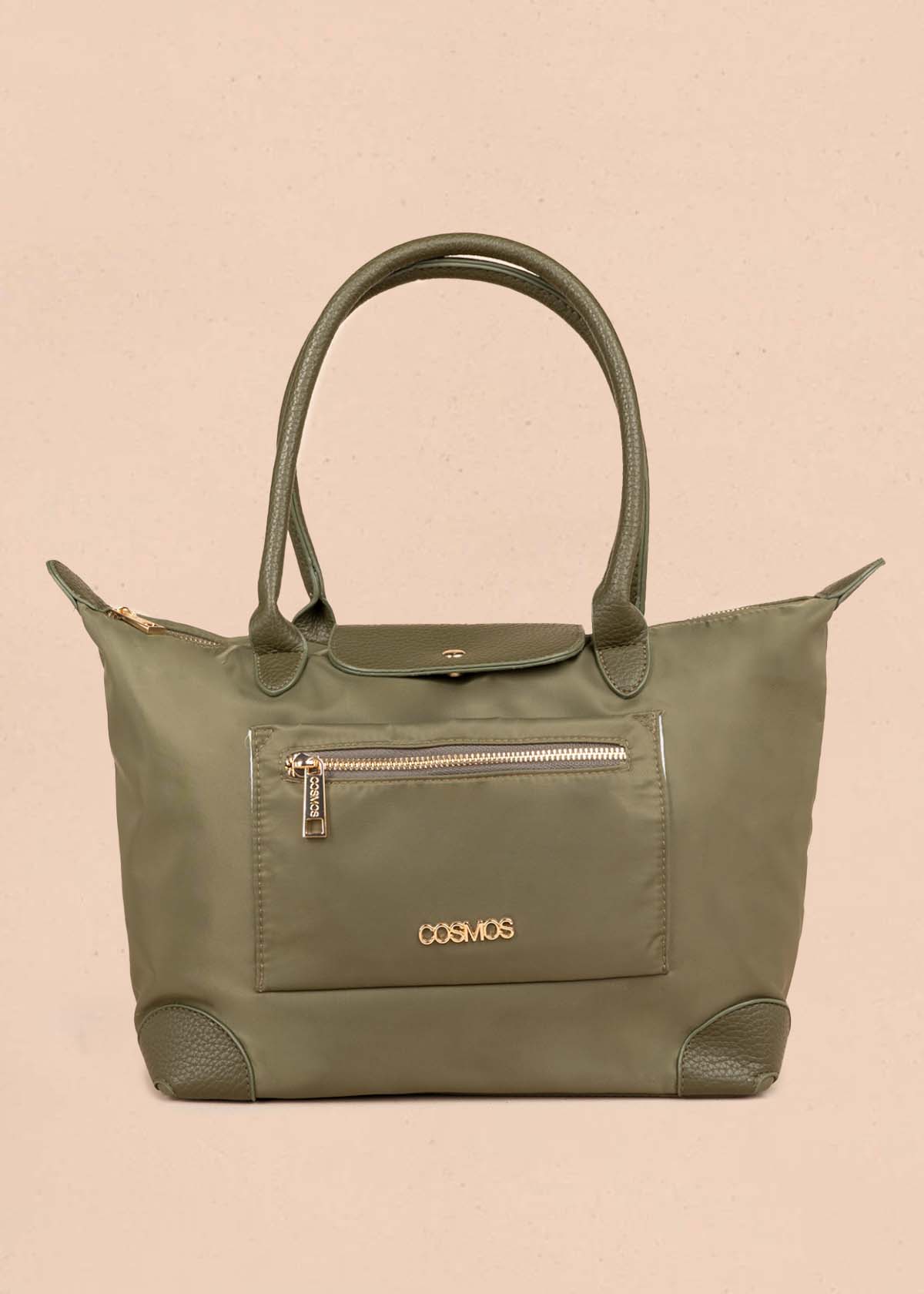 Bolso manos libres tipo shopping color verde 106790