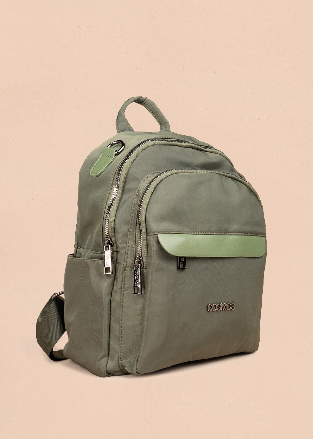 Morral en textil color verde 106793