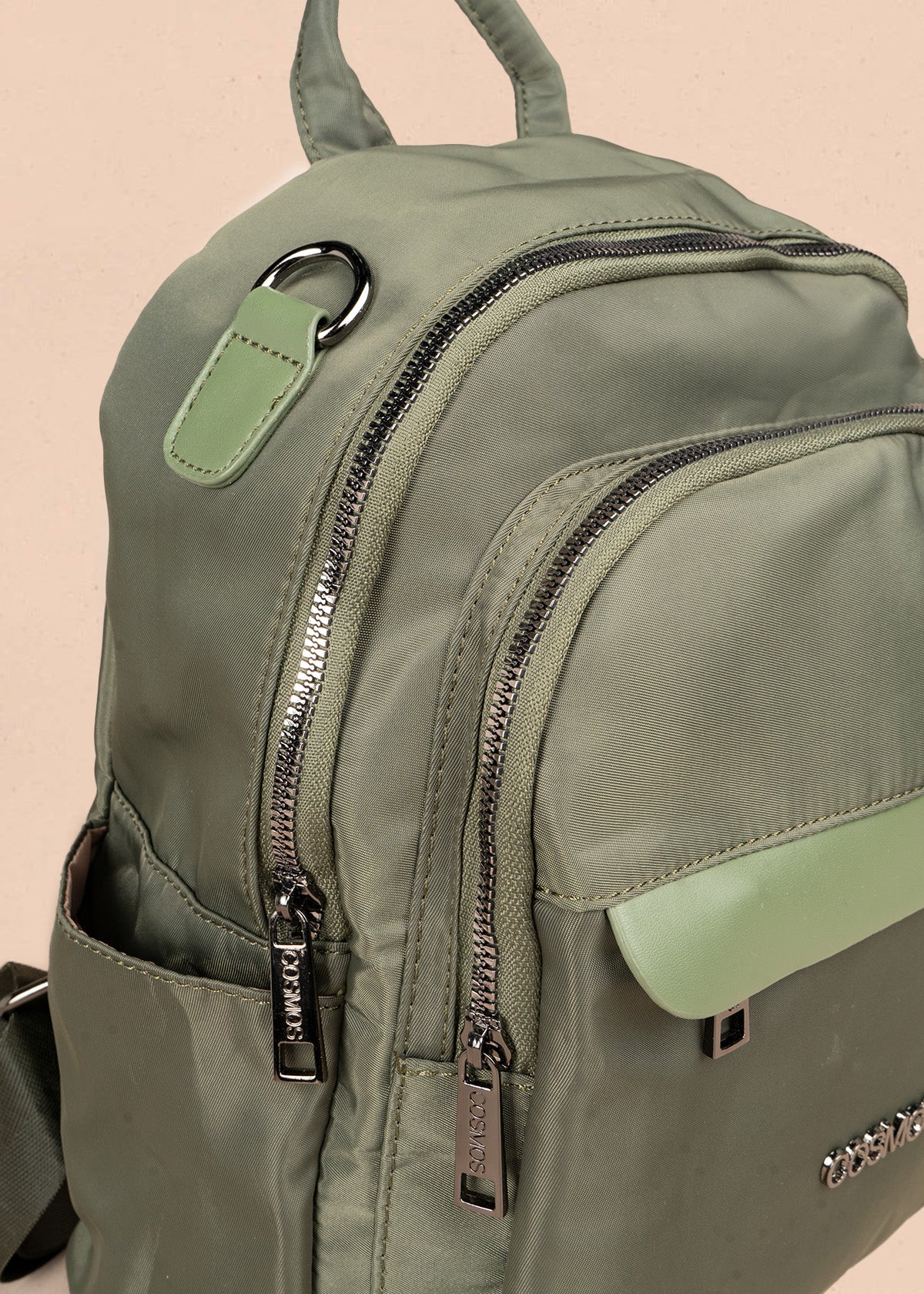 Morral en textil color verde 106793