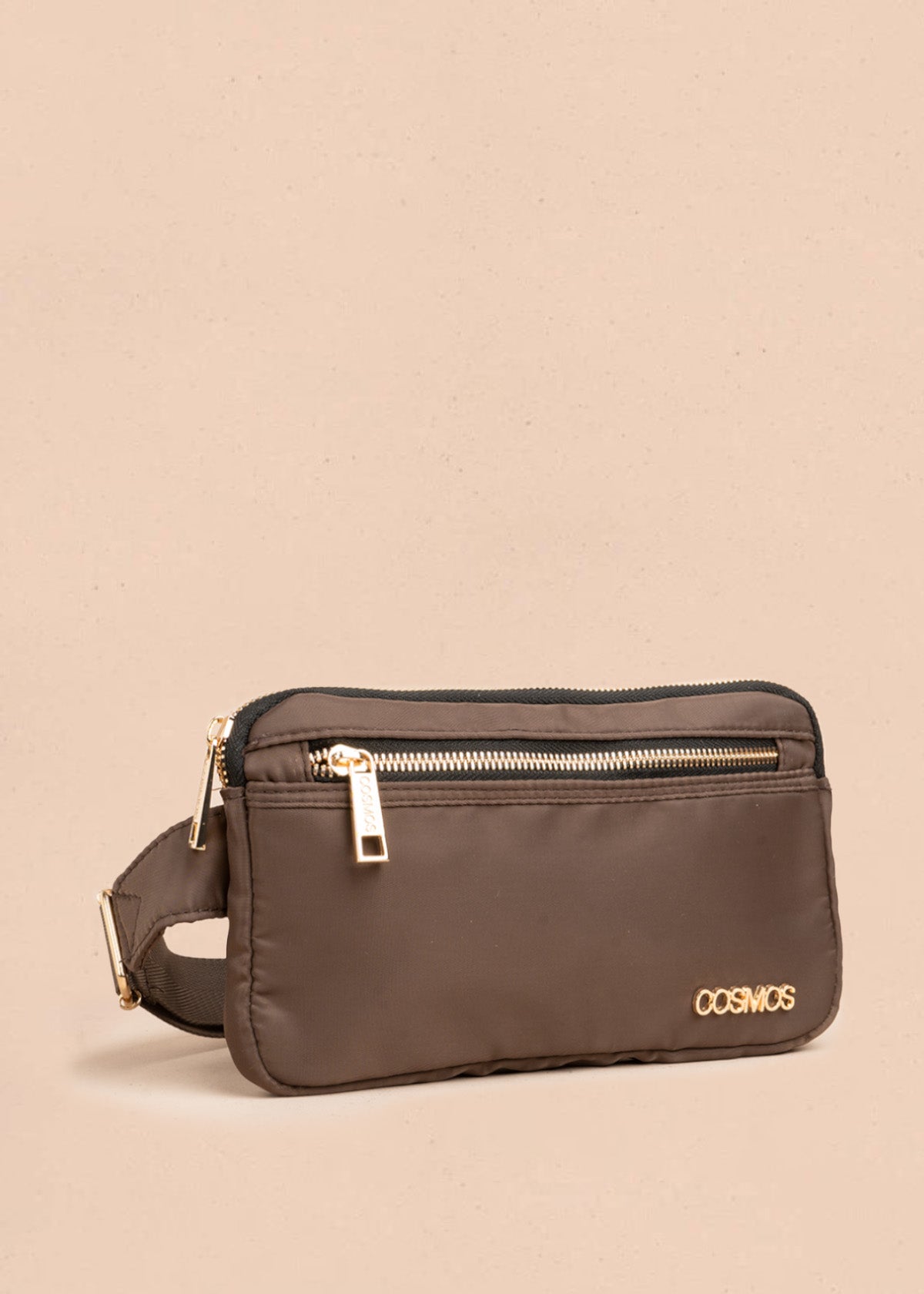 Riñonera color café con bolsillo frontal 106803