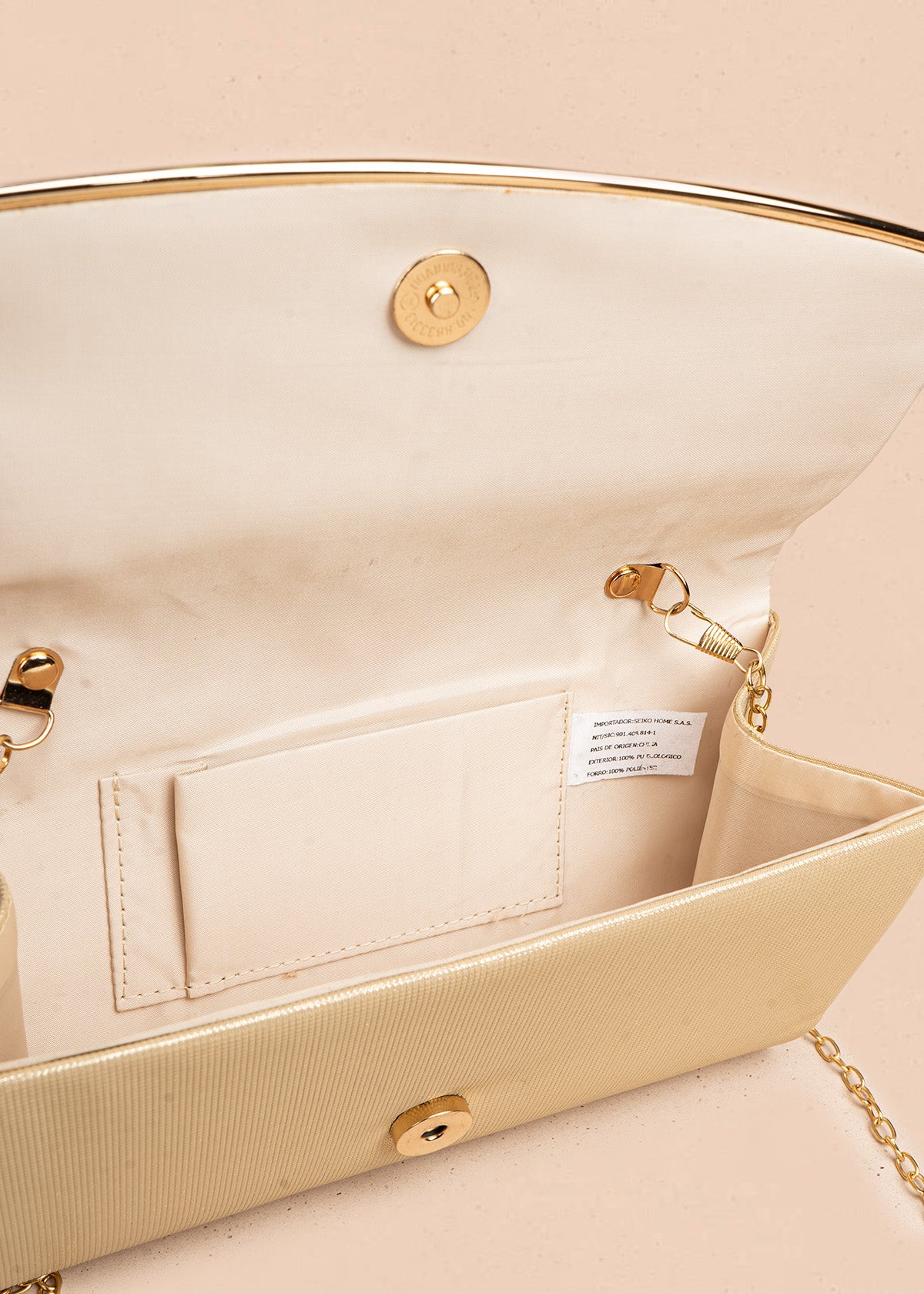 Bolso de fiesta color dorado con detalle dorado 106807