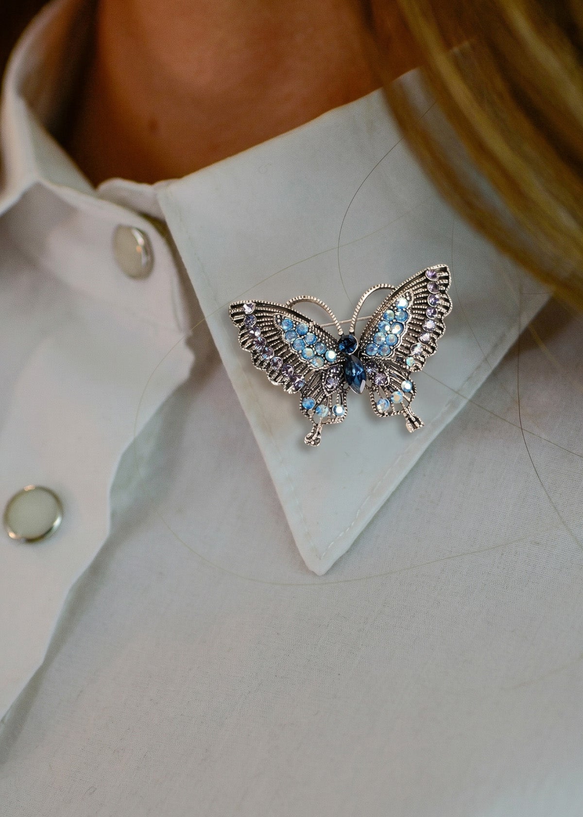 Prendedor de mariposa color azul 106828