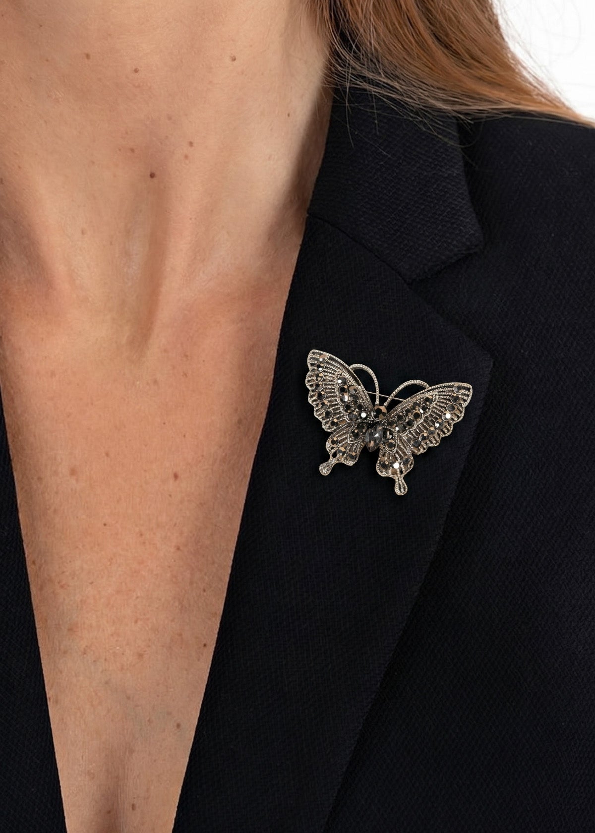 Prendedor de mariposa color negro 106828