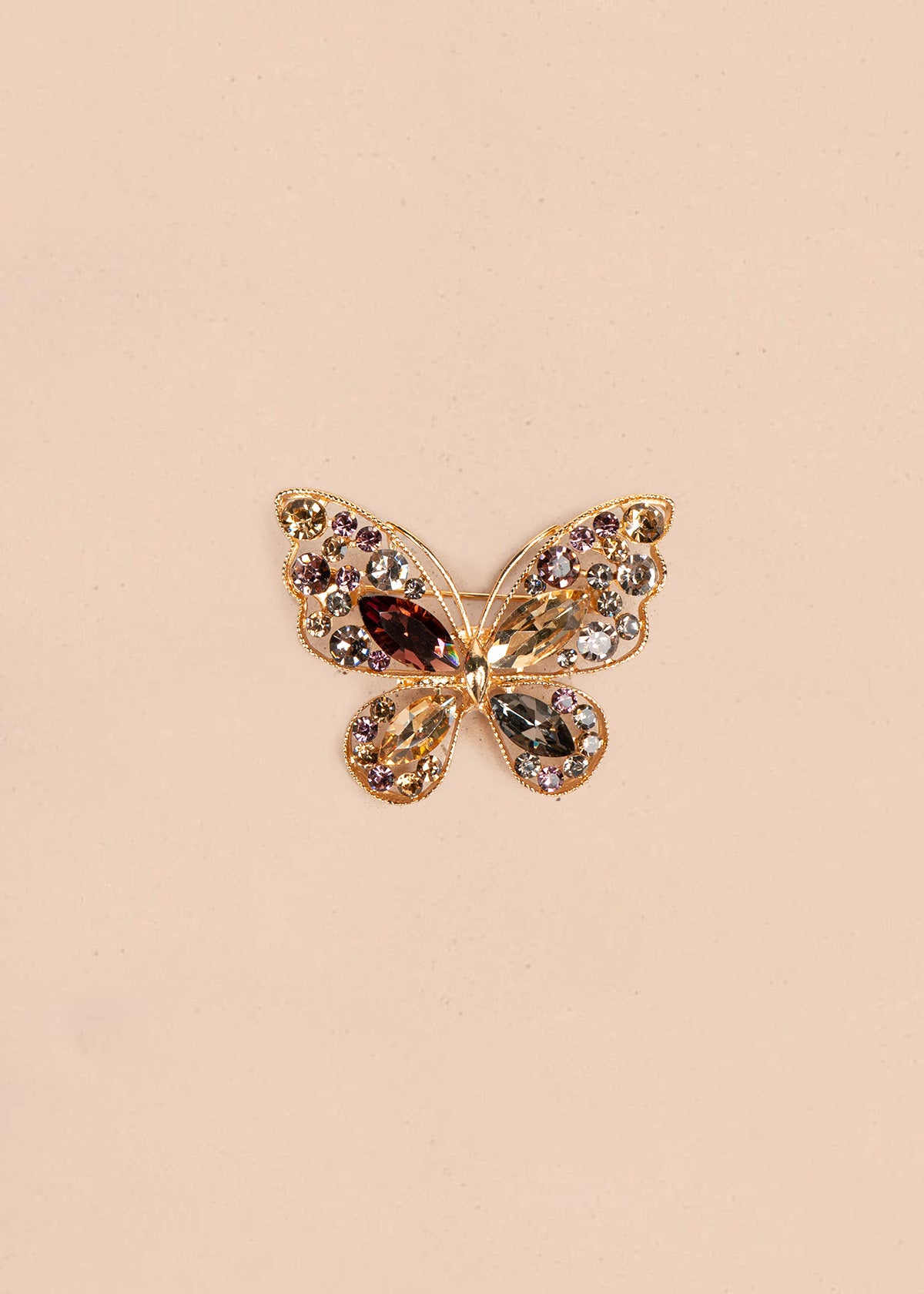 Prendedor de mariposa color champaña 106832