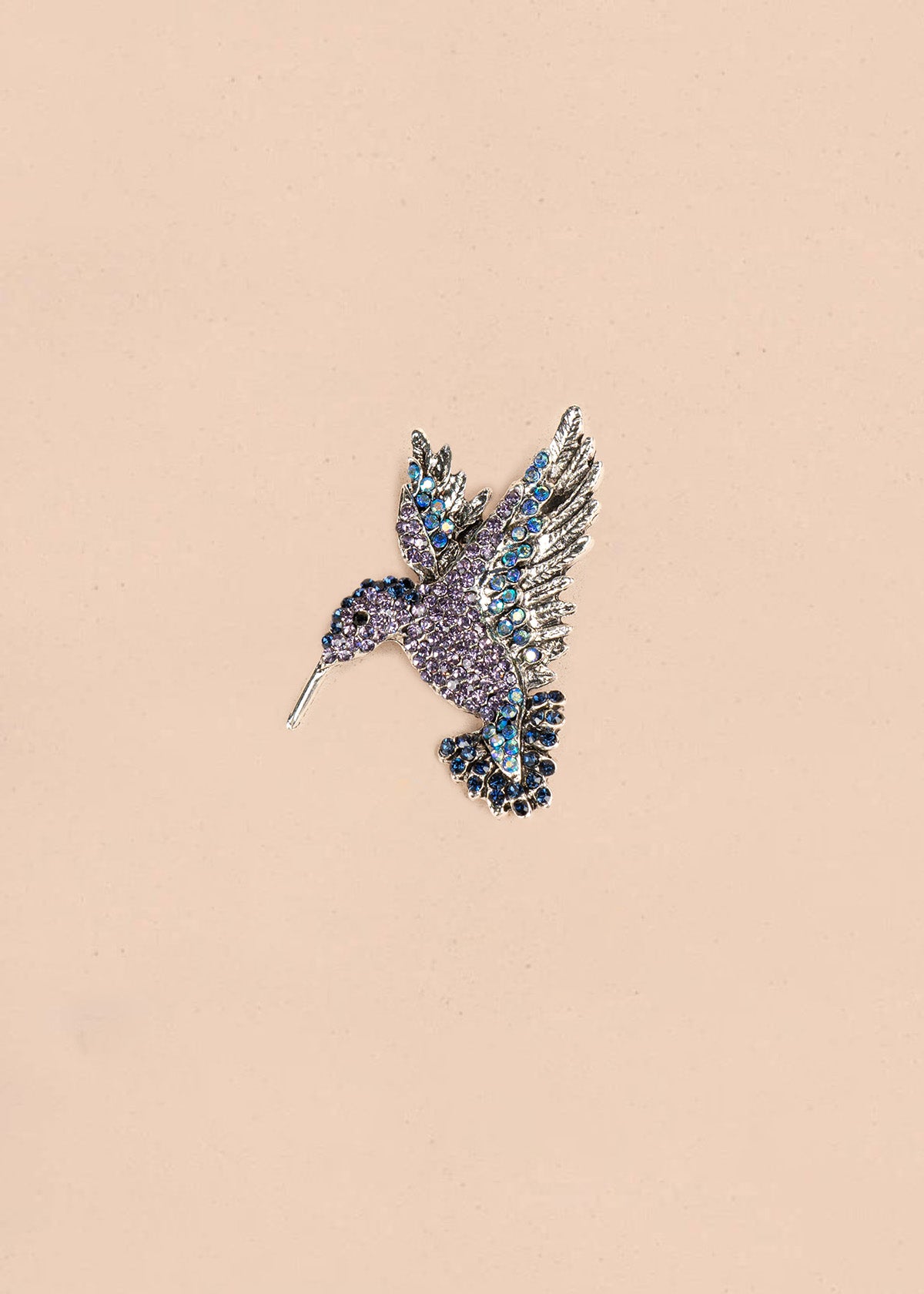Prendedor de colibrí color morado 106833