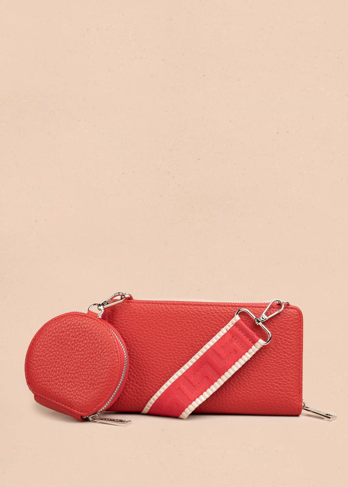 Porta celular con monedero circular color rojo 106848