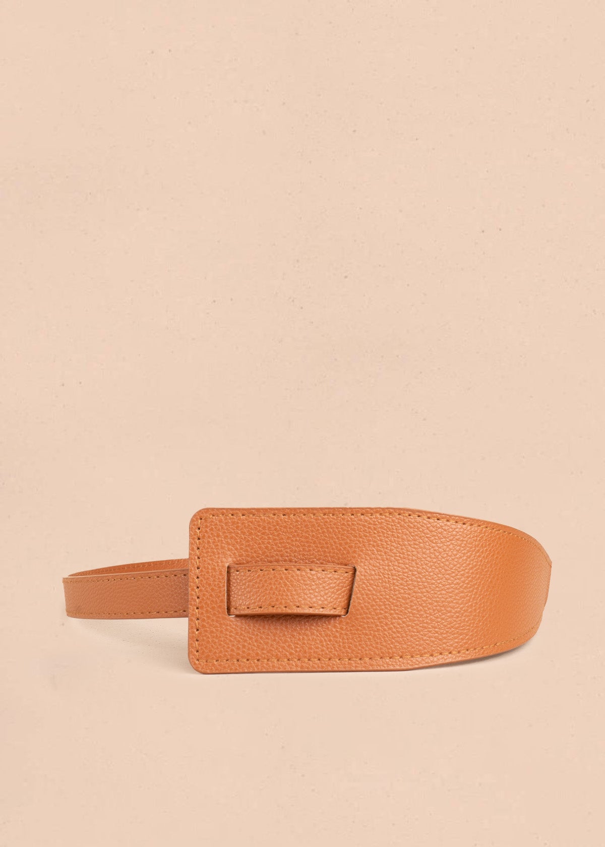 Cinturón de cuero miel con hebilla rectangular 106893