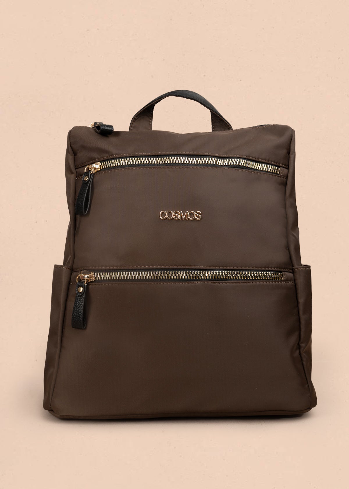 Morral color café con doble bolsillo frontal 106979
