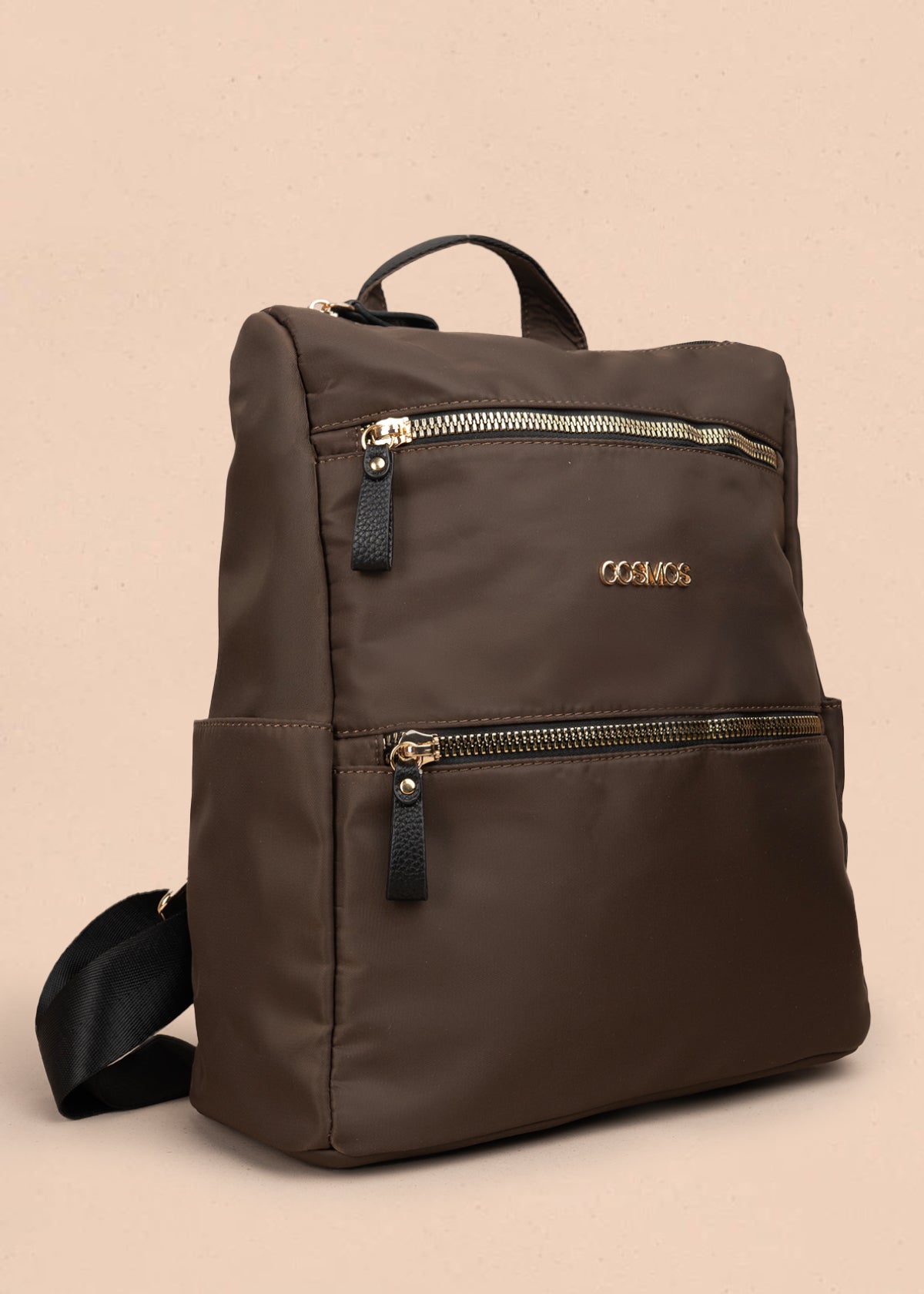 Morral color café con doble bolsillo frontal 106979