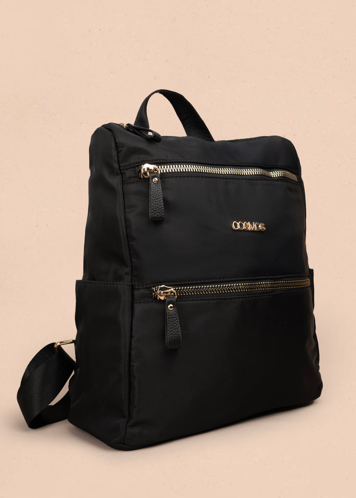 Morral color negro con doble bolsillo frontal 106979
