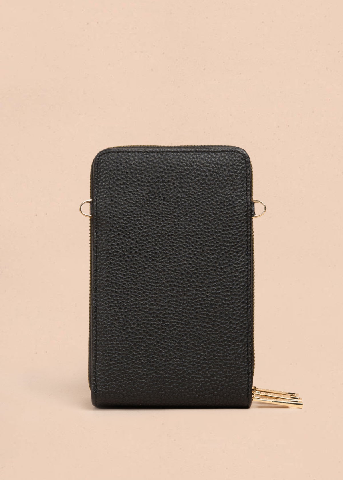 Porta celular color negro con diseño de abeja en relieve 106980