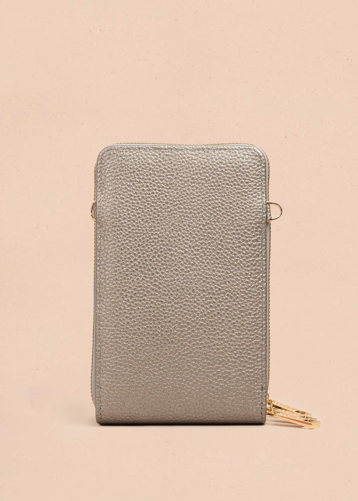 Porta celular color plomo con diseño de abeja en relieve 106980