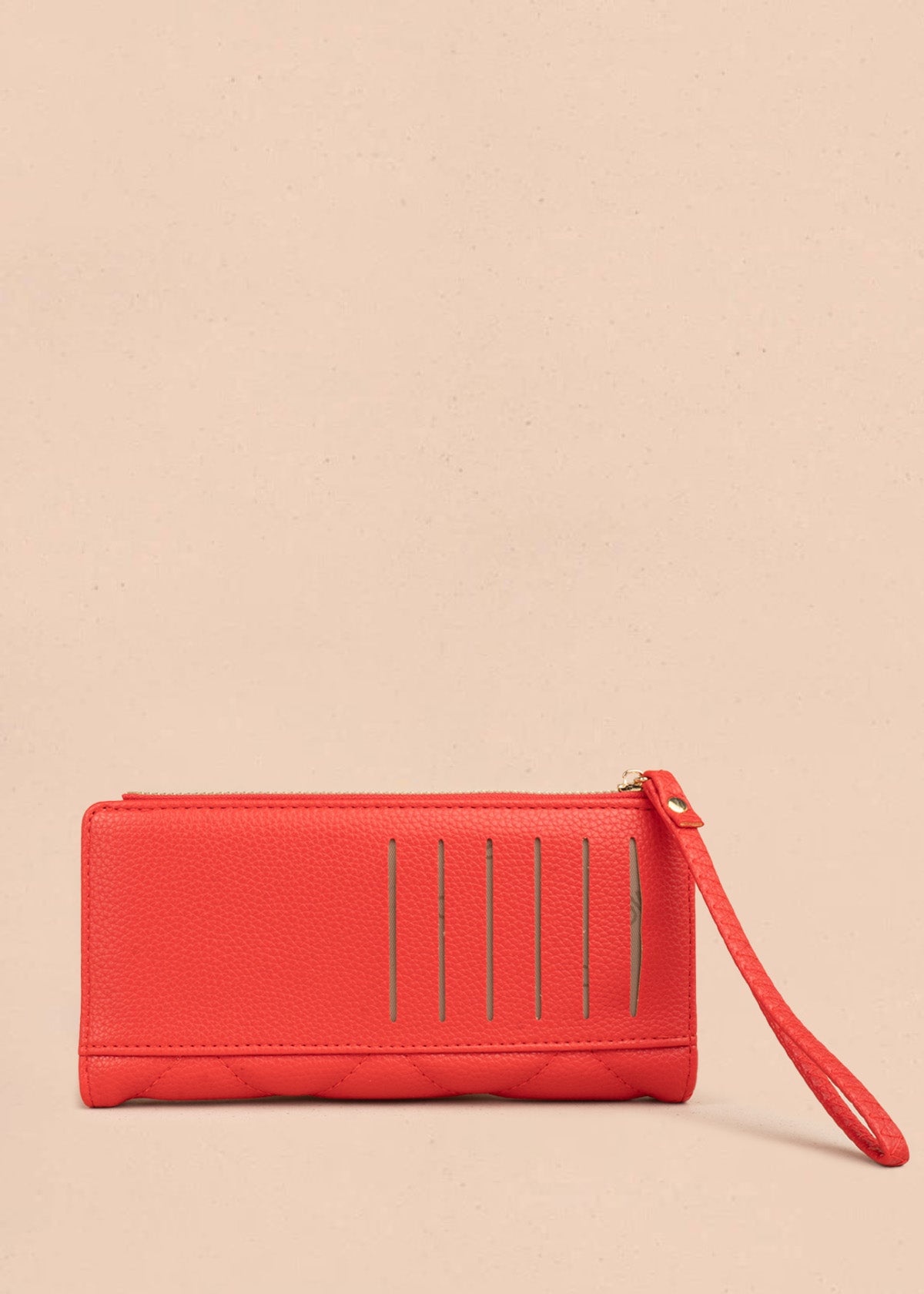 Billetera grande color rojo con cierre y manilla 107158