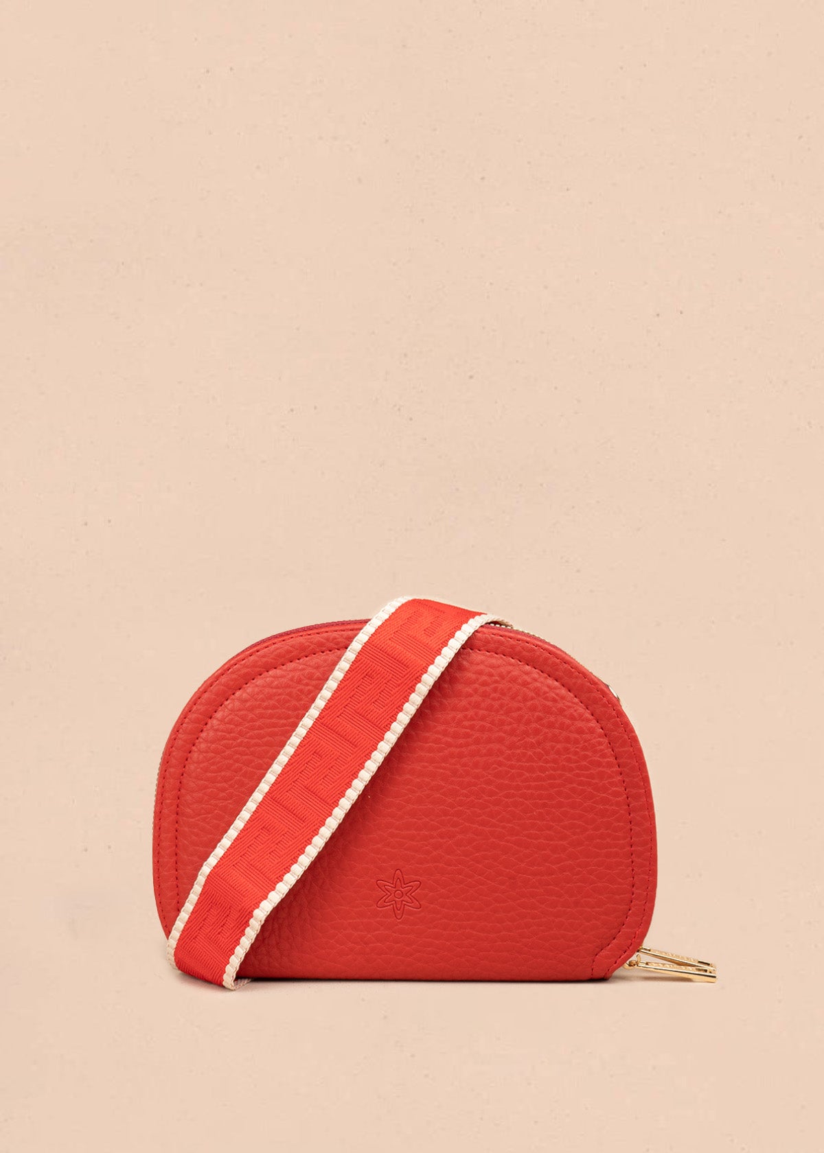 Porta-celular color rojo con doble cremallera y correa ancha  107168
