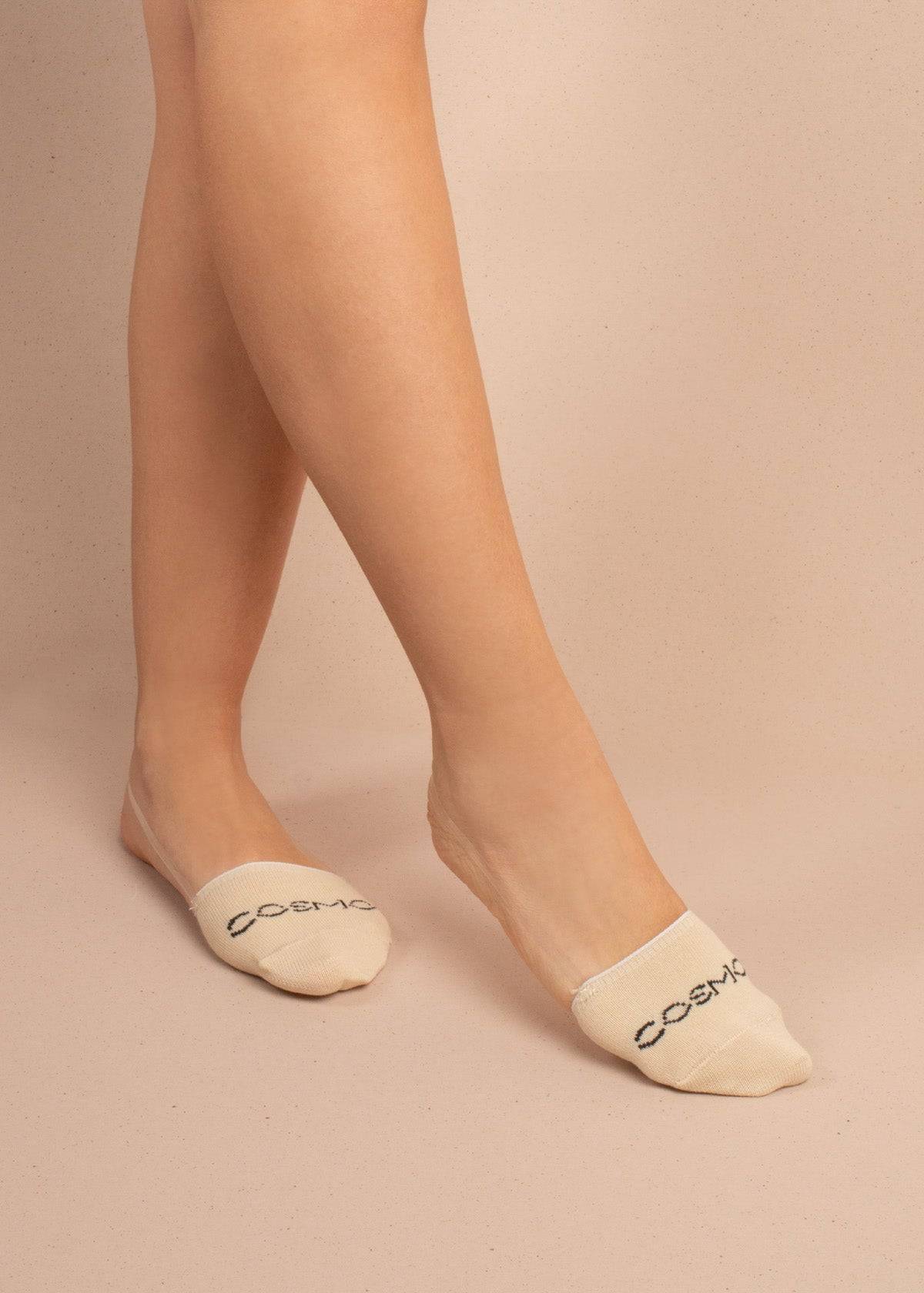 Medias puntera color beige con silicona