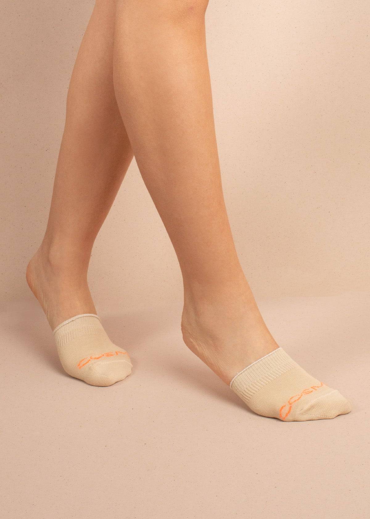 Medias puntera color beige