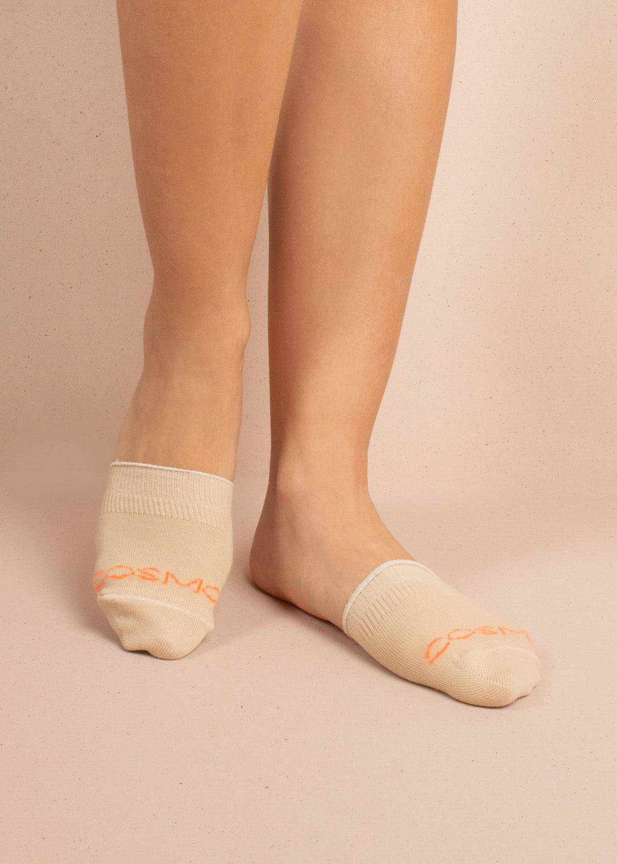 Medias puntera color beige